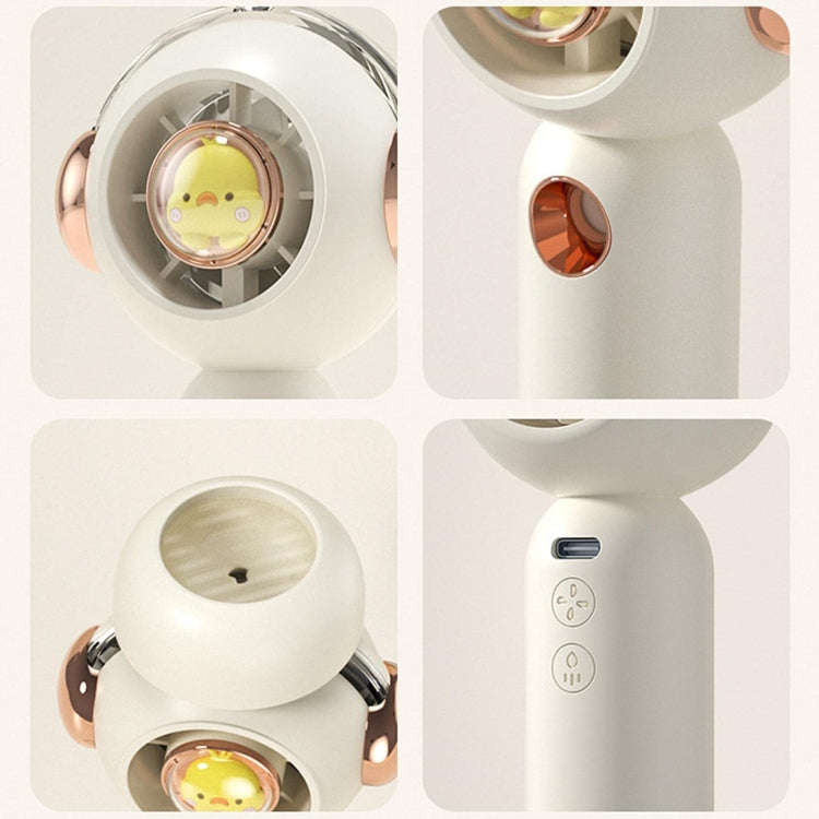 Without Blade Spray Handheld Children Small Fan(White)