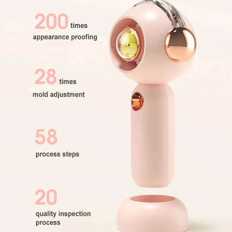 Without Blade Spray Handheld Children Small Fan(Pink)