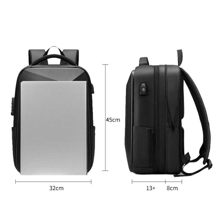 EVA Hard Shell Expandable Laptop Backpack with USB Port Multifunctional Business Travel Backpack(...