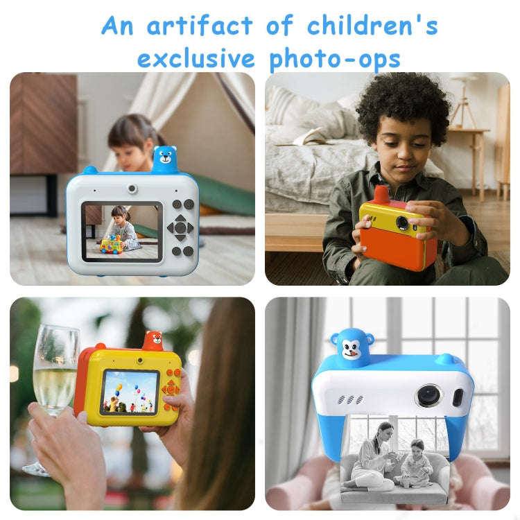IPS 2.36 inch LED HD Display 1080P Childrens Camera Thermal Printing Instant Camera(Sky Blue)