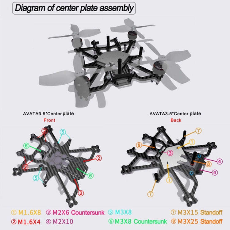 Suitable for DJI Avata 3.5-inch Upgrade Frame Kit, Style: Rack+4 Motors