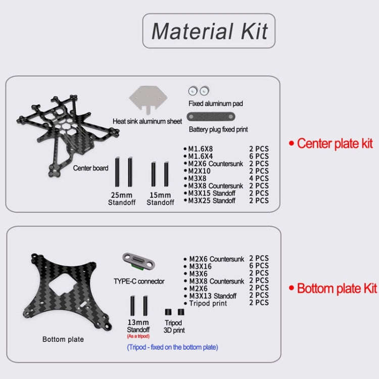 Suitable for DJI Avata 3.5-inch Upgrade Frame Kit, Style: Rack+4 Motors