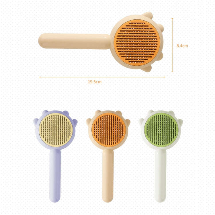 Pet Needle Combing Hair Cleaning De-frizz Brush(Purple)
