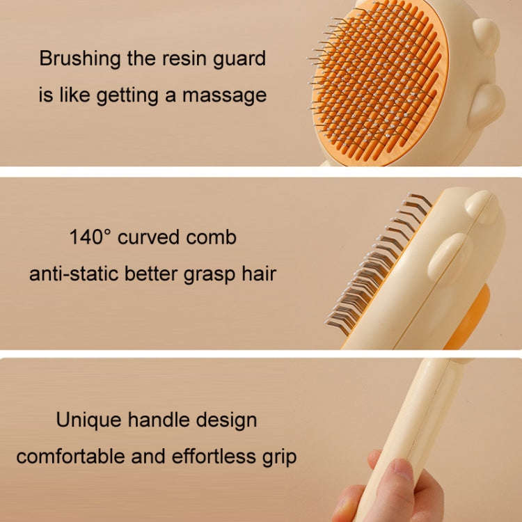 Pet Needle Combing Hair Cleaning De-frizz Brush(Purple)