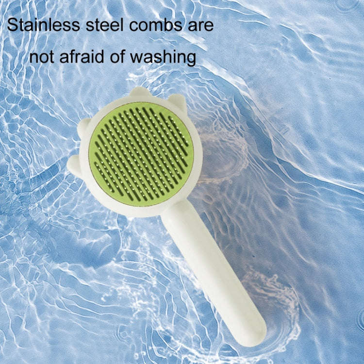 Pet Needle Combing Hair Cleaning De-frizz Brush(Green)