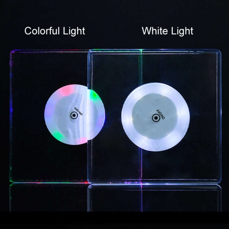 100x10mm Octagonal USB Charging LED Light Up Acrylic Coaster Transparent Crystal Base(White Light)