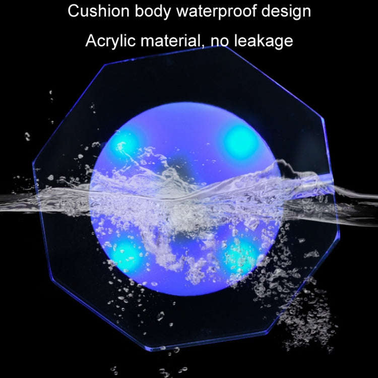 100x10mm Round USB Charging LED Light Up Acrylic Coaster Transparent Crystal Base(Colorful Light)