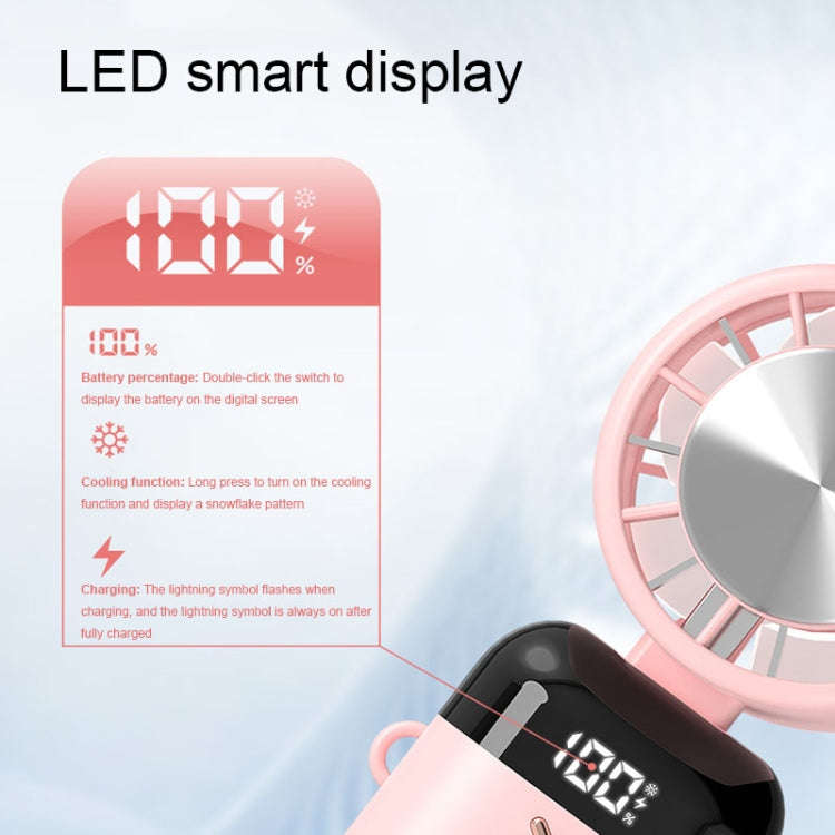 Small Handheld Portable Silent Fan USB Charging Mini Folding Fan, Style: Cooling Style (Pink)