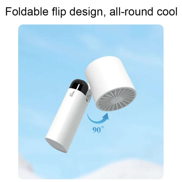 Small Handheld Portable Silent Fan USB Charging Mini Folding Fan, Style: Cooling Style (White)