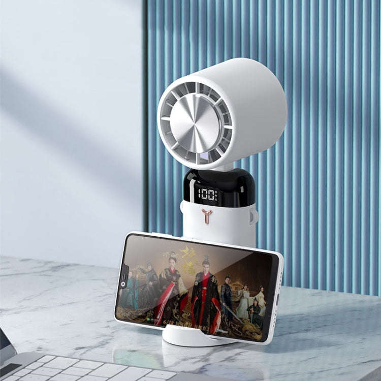 Small Handheld Portable Silent Fan USB Charging Mini Folding Fan, Style: Cooling Style (White)