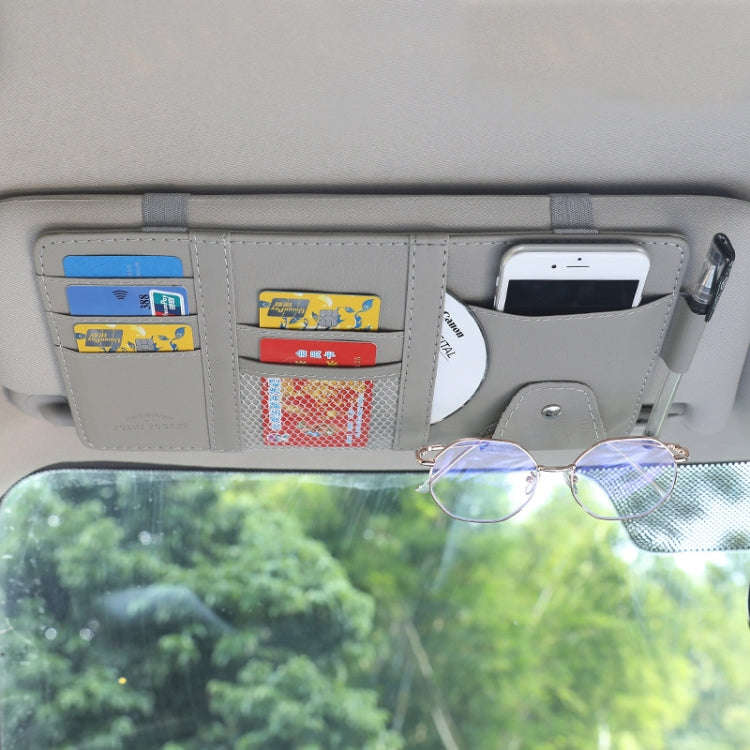 Car Sun Visor Decorative Storage Bill Glasses Holder, Color: Gray No Zipper