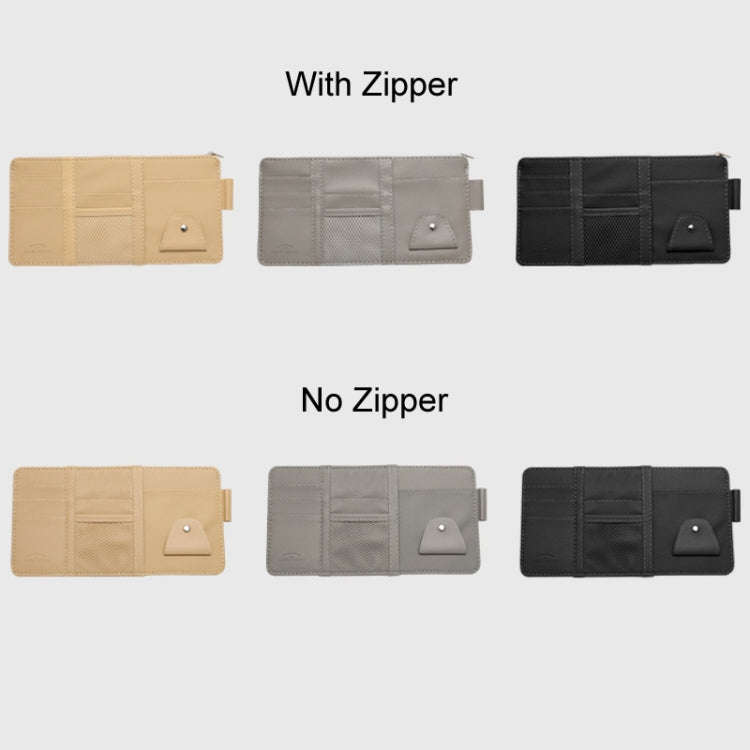 Car Sun Visor Decorative Storage Bill Glasses Holder, Color: Gray No Zipper