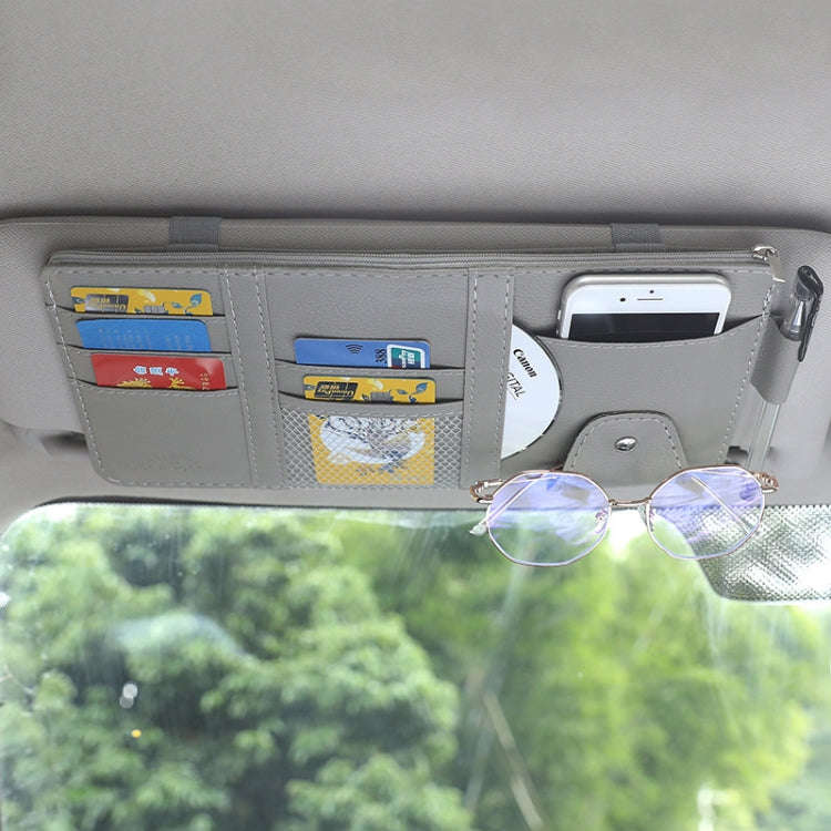 Car Sun Visor Decorative Storage Bill Glasses Holder, Color: Gray With Zipper