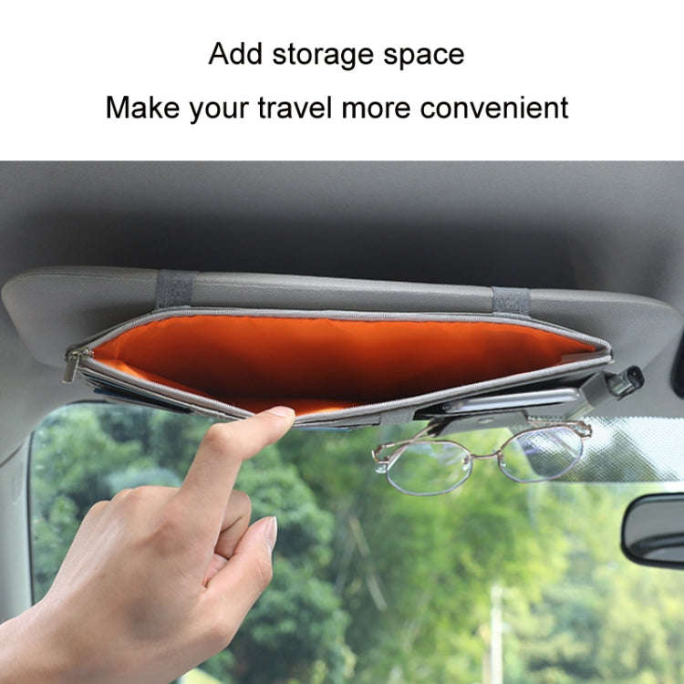Car Sun Visor Decorative Storage Bill Glasses Holder, Color: Red With Zipper