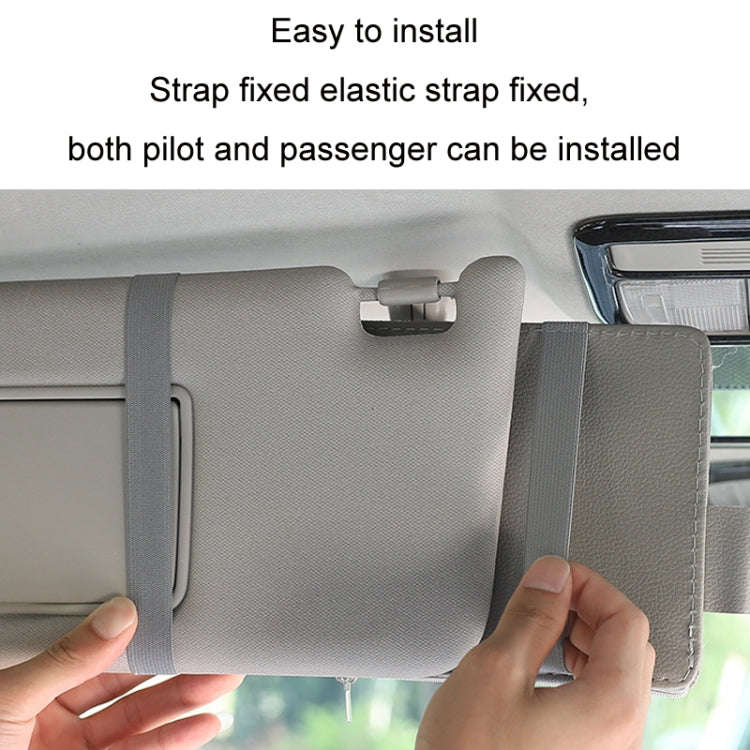 Car Sun Visor Decorative Storage Bill Glasses Holder, Color: Red With Zipper