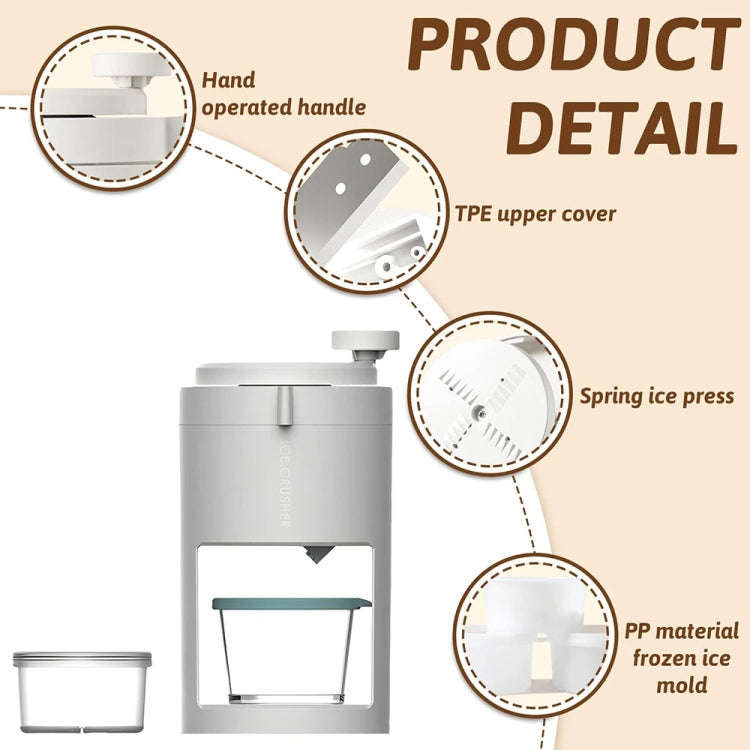 Manual Ice Machine Ice Crushers Household Ice Breaking Ice Blender(White)