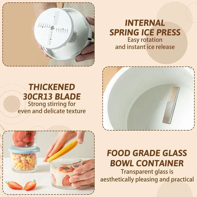 Manual Ice Machine Ice Crushers Household Ice Breaking Ice Blender(White)