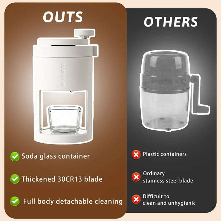 Manual Ice Machine Ice Crushers Household Ice Breaking Ice Blender(White)