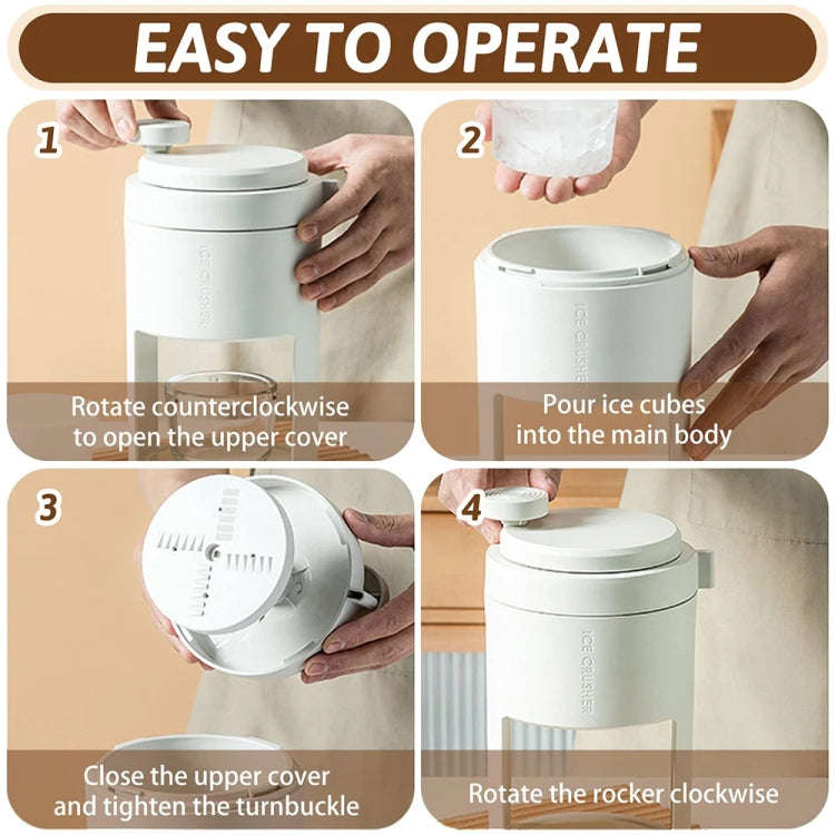 Manual Ice Machine Ice Crushers Household Ice Breaking Ice Blender(White)