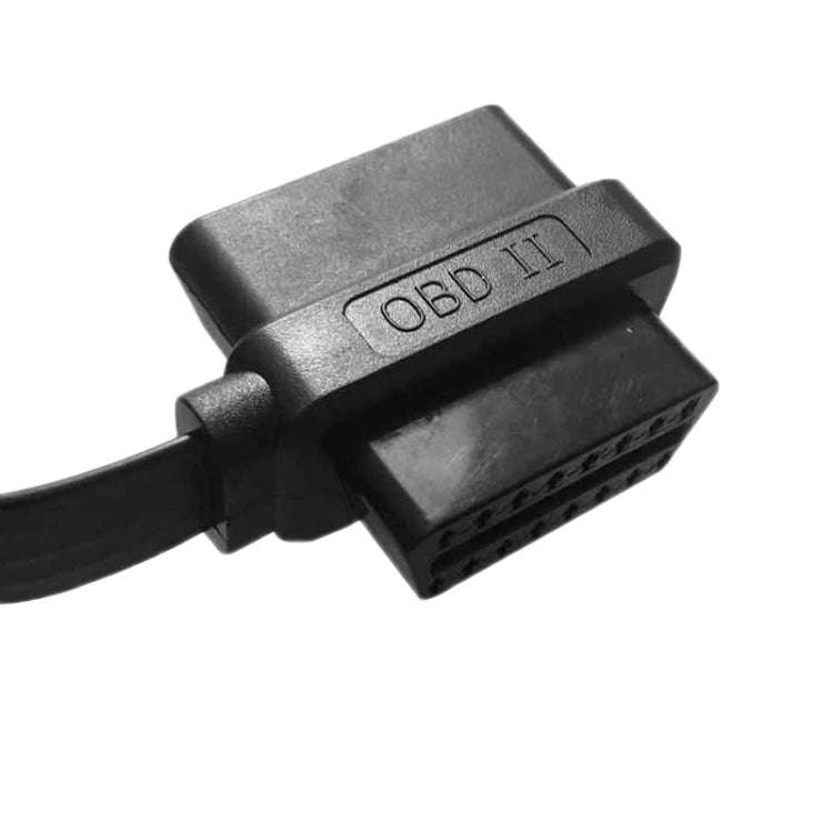 0.3m OBD2 Male to Female Tee Extension Cable OD16 16C Flat Cable