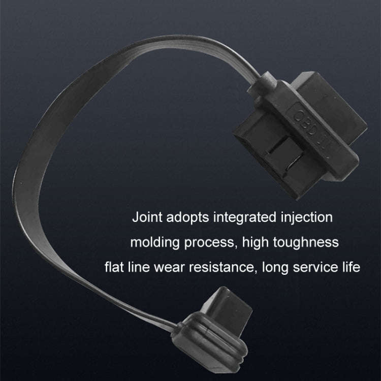 0.3m OBD2 Male to Female Tee Extension Cable OD16 16C Flat Cable