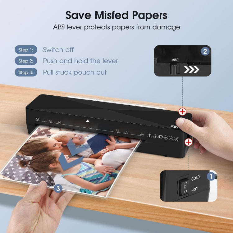 9 Inch A4 Hot Cold Laminator Machine Book Documents Laminator, Size: Only Machine(220V UK Plug)