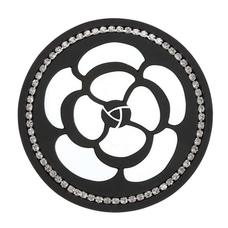 Car Water Cup Anti-skid Mat Door Slot Interior Modification Mat With diamond(Big Camellia)