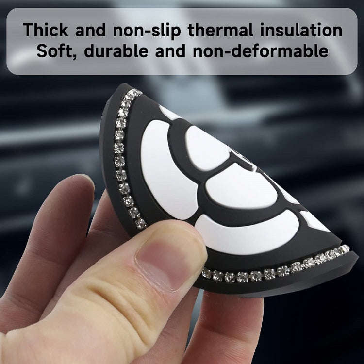 Car Water Cup Anti-skid Mat Door Slot Interior Modification Mat With diamond(Line Camellia)