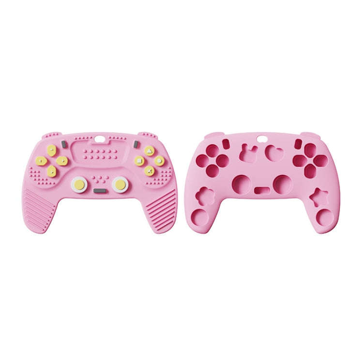 Silicone Game Pad Baby Teether Toys Chew Toy for Baby 6-12 Months(Pink)