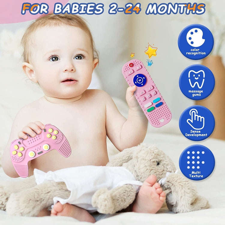 Silicone Game Pad Baby Teether Toys Chew Toy for Baby 6-12 Months(Blue)