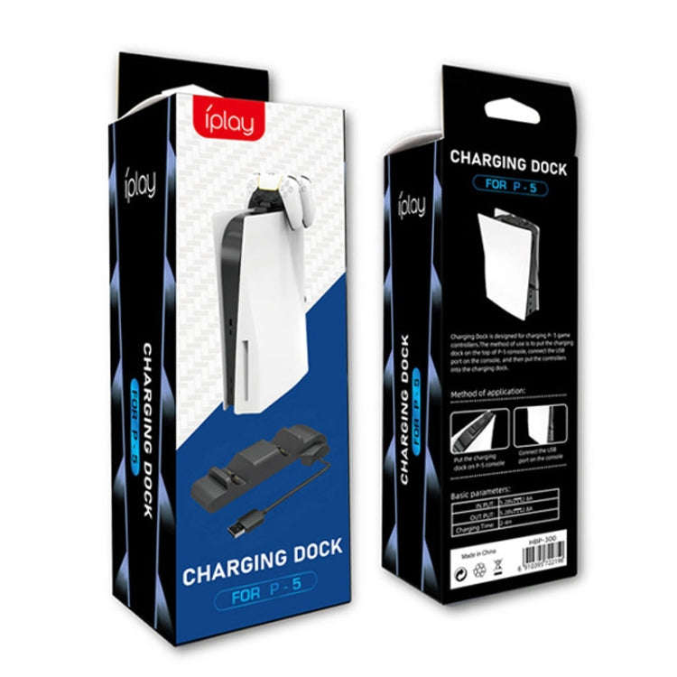 iplay HBP-300 For PS5 Game Handle Contact Dual Charging Base(Black)