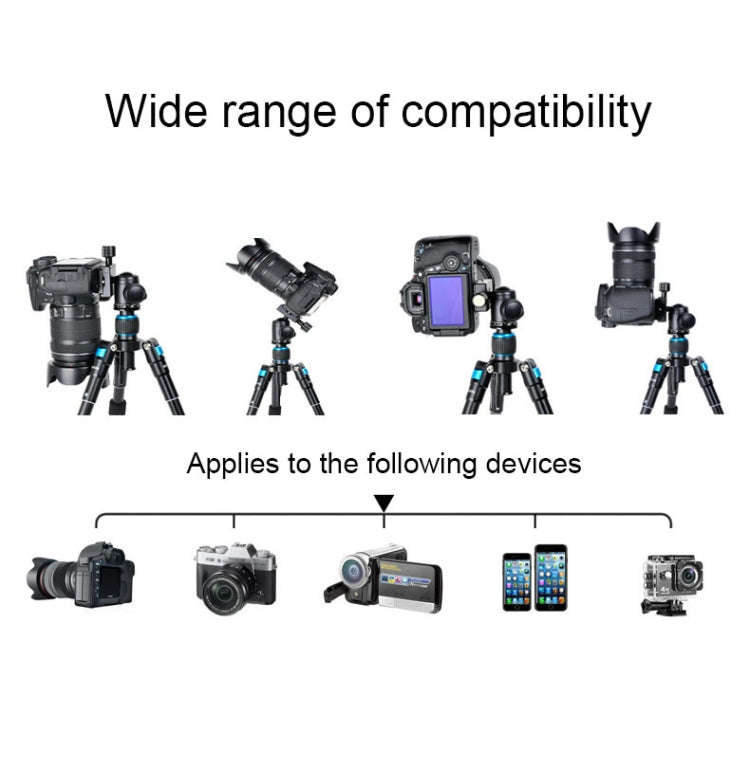 BEXIN V30 Adjustable Aluminum Alloy Desktop Camera Tripod Mini Portable Folding Live Tripod(MS08-S)