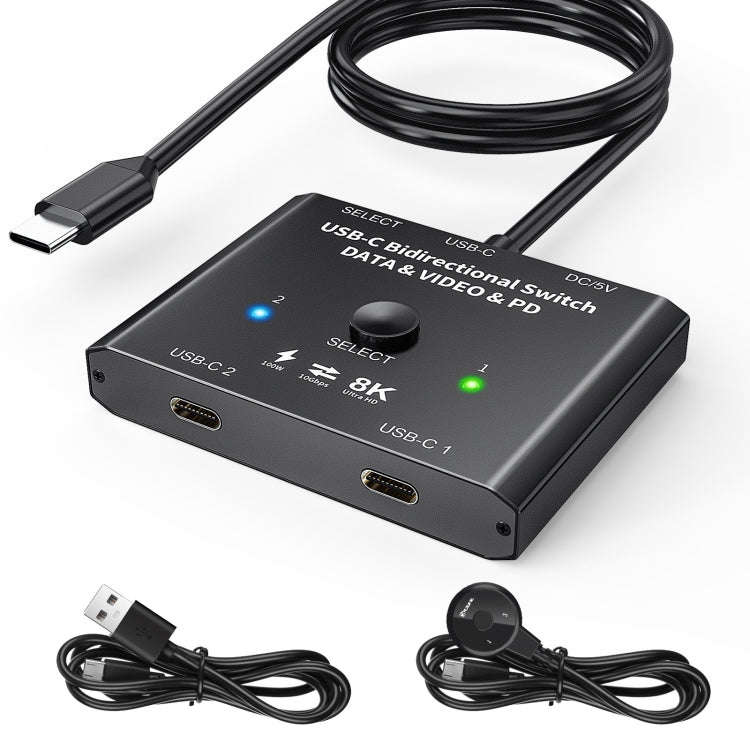 KC-C201 8K30 Type-C / USB-C Bidirectional Switch 10Gbps HD Splitter