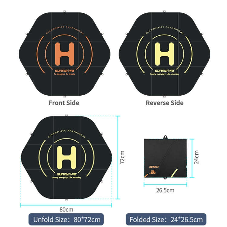 Sunnylife TJP11 80cm Hexagonal Double-sided Folding With Ground Spikes Drone Universal Apron