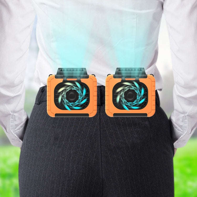 Outdoor Waist-Mounted Lighting Fan Multifunctional Bracket Hanging Neck Fan(Apricot)