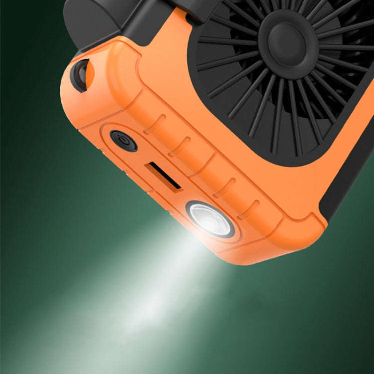 Outdoor Waist-Mounted Lighting Fan Multifunctional Bracket Hanging Neck Fan(Apricot)