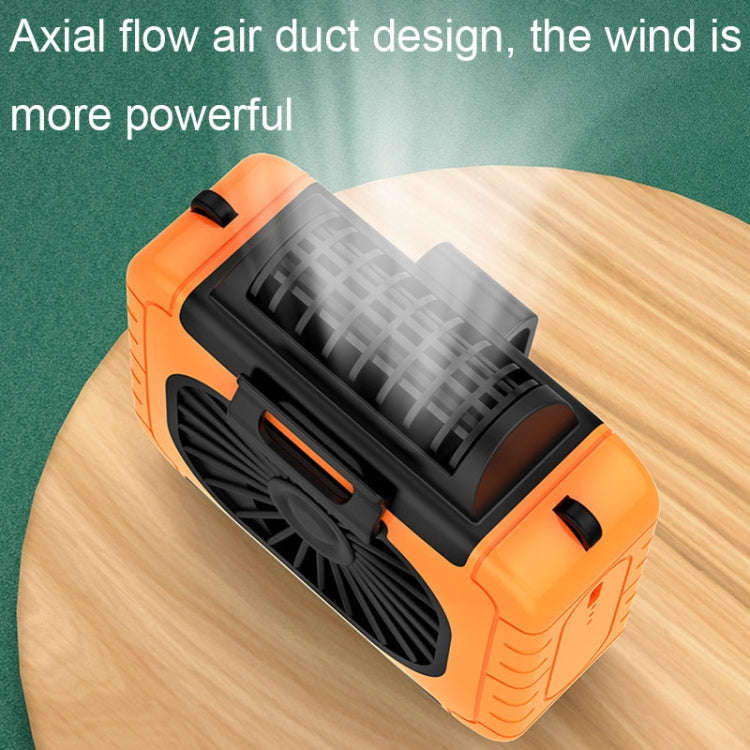 Outdoor Waist-Mounted Lighting Fan Multifunctional Bracket Hanging Neck Fan(Orange)