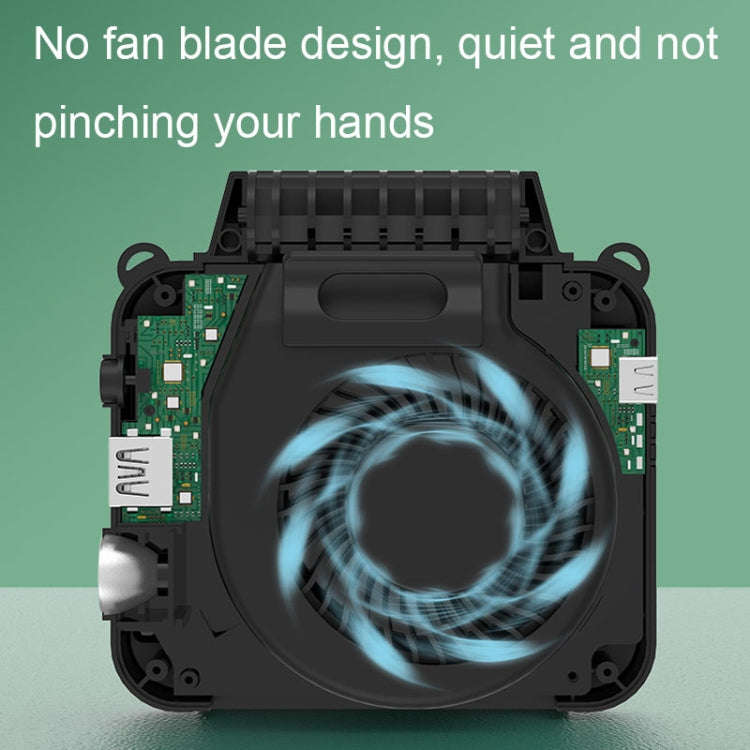 Outdoor Waist-Mounted Lighting Fan Multifunctional Bracket Hanging Neck Fan(Apricot)