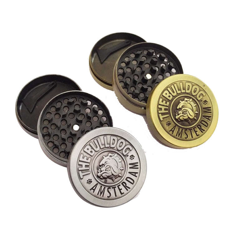 50mm  Bulldog Grinder Tobacco Herb Zinc Alloy Grinders, Spec: 3 -layer Bronze