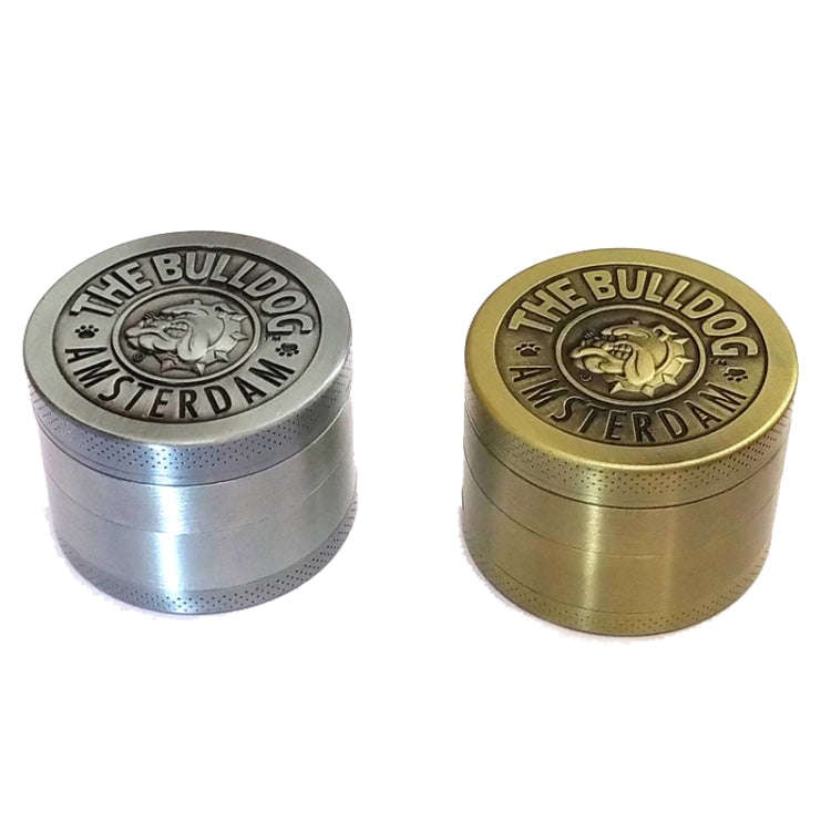 50mm  Bulldog Grinder Tobacco Herb Zinc Alloy Grinders, Spec: 4 -layer Bronze