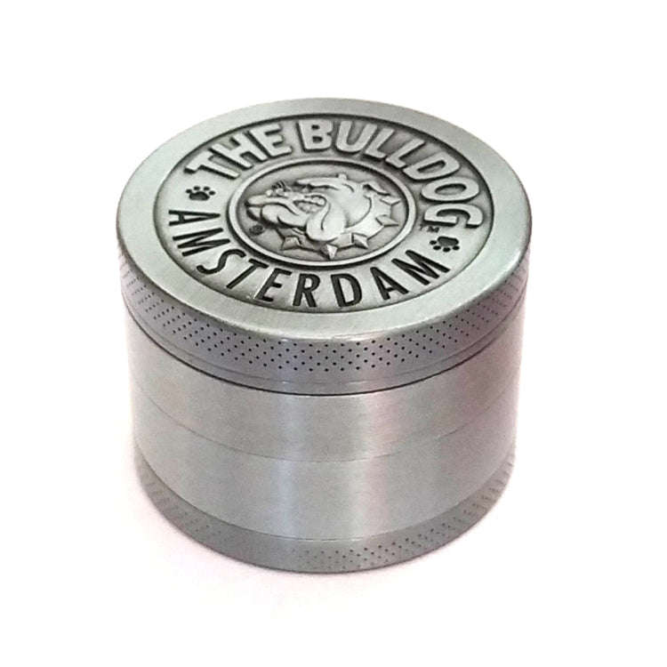 50mm  Bulldog Grinder Tobacco Herb Zinc Alloy Grinders, Spec: 4 -layer Ancient Silver