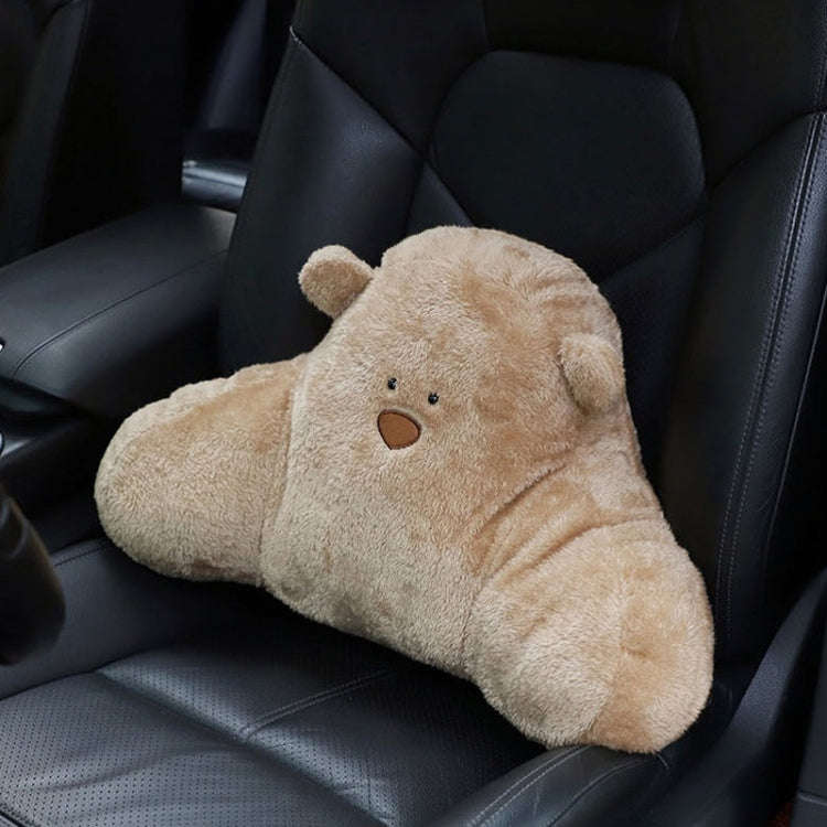 Car Cartoon Bear Plush Seat Upholstery Pillow, Color: Lumbar Pillow Brown
