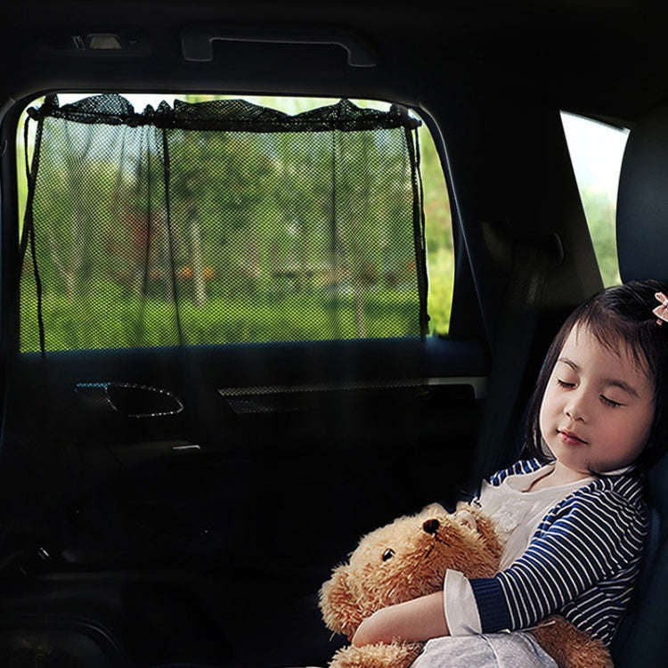 2pcs Car Curtain Sun Protection Mesh Suction Cup Sunshade(Black)