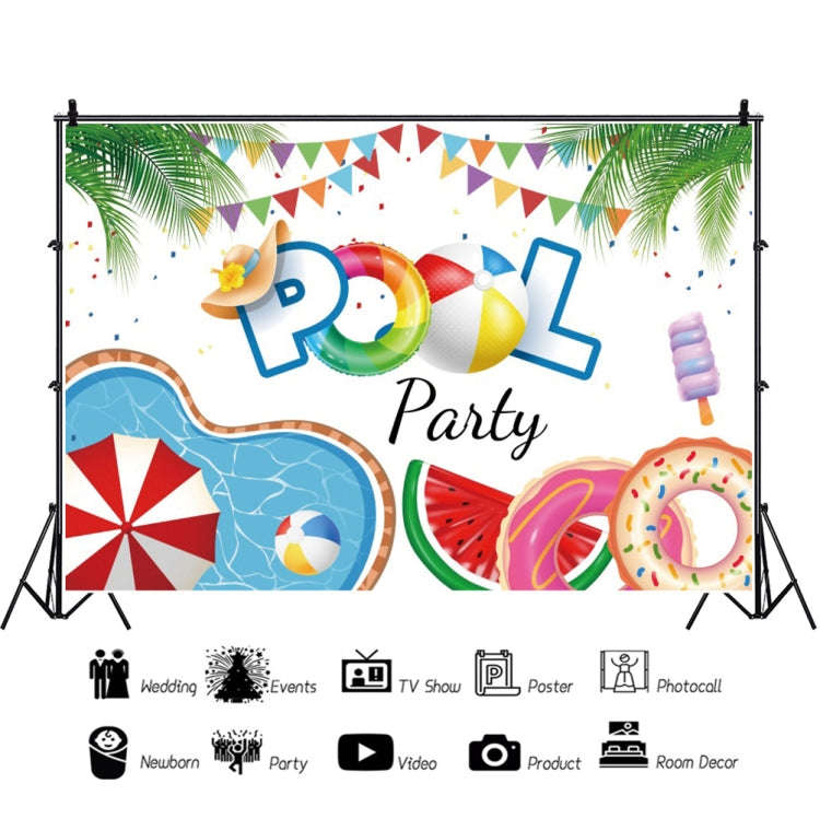80x120cm Summer Pool Party Decoration Backdrop Swimming Ring Photography Background Cloth(11311790)
