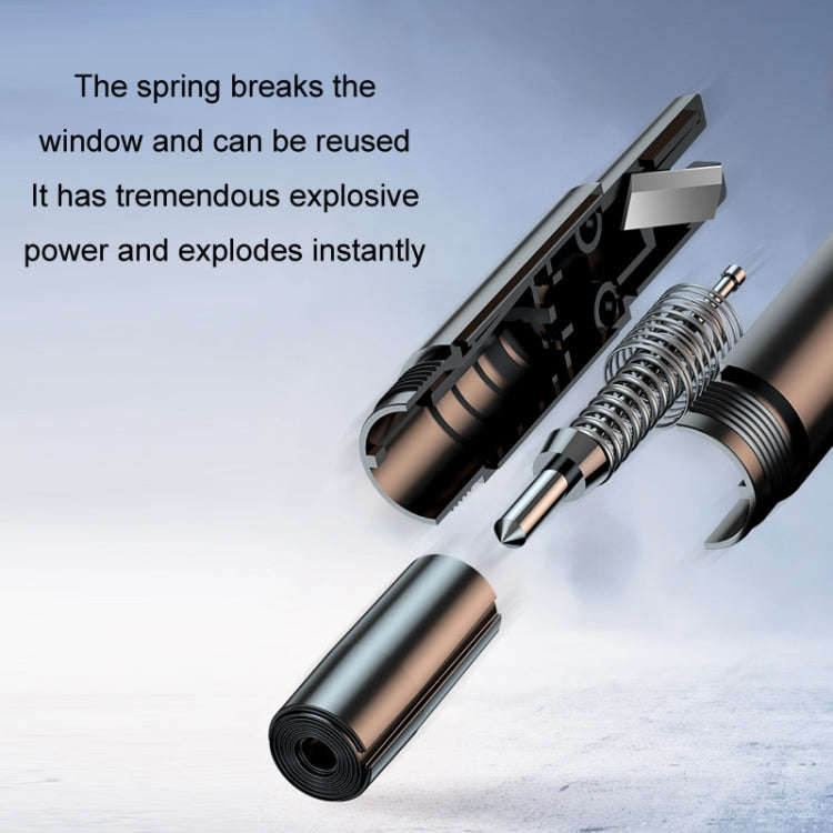 Vehicle-Mounted Multifunctional Broken Window Escape Safety Hammer(Black)