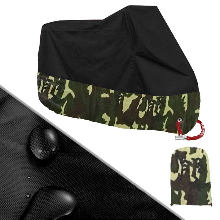 190T Motorcycle Rain Covers Dustproof Rain UV Resistant Dust Prevention Covers, Size: L(Black Cam...