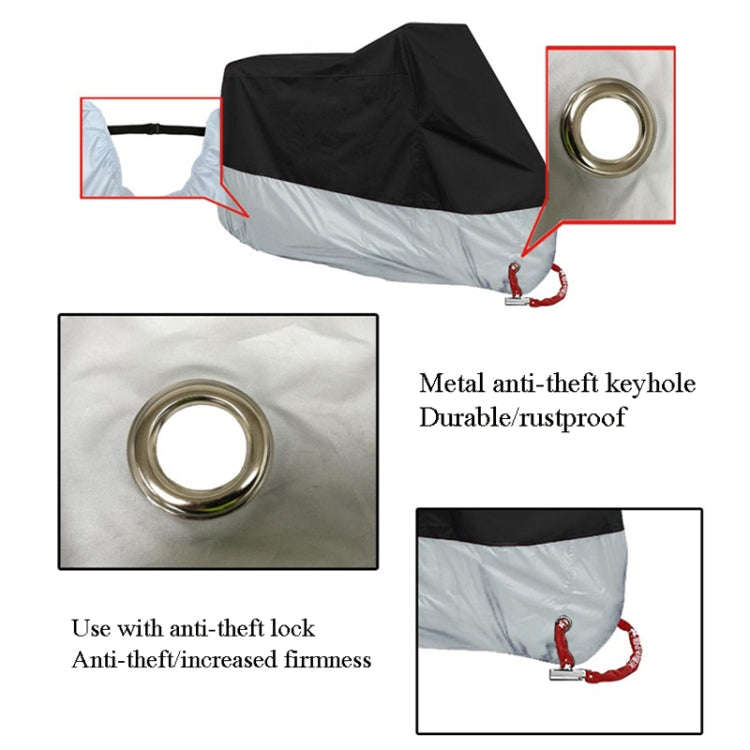 190T Motorcycle Rain Covers Dustproof Rain UV Resistant Dust Prevention Covers, Size: L(Black and...