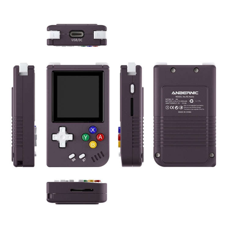 ANBERNIC RG Nano  1.54-Inch IPS Linux System Classic Pocket Retro Game Console 32G 3000 Games(Blue)