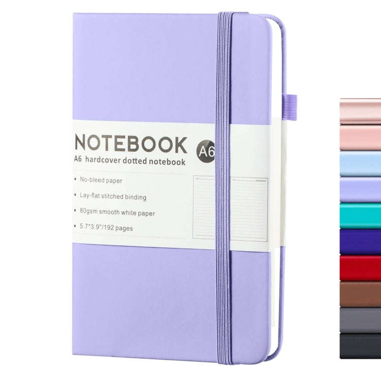 A6 PU Leather Notebook Business Notepad 96 Sheets Inner Pages(Light Purple)