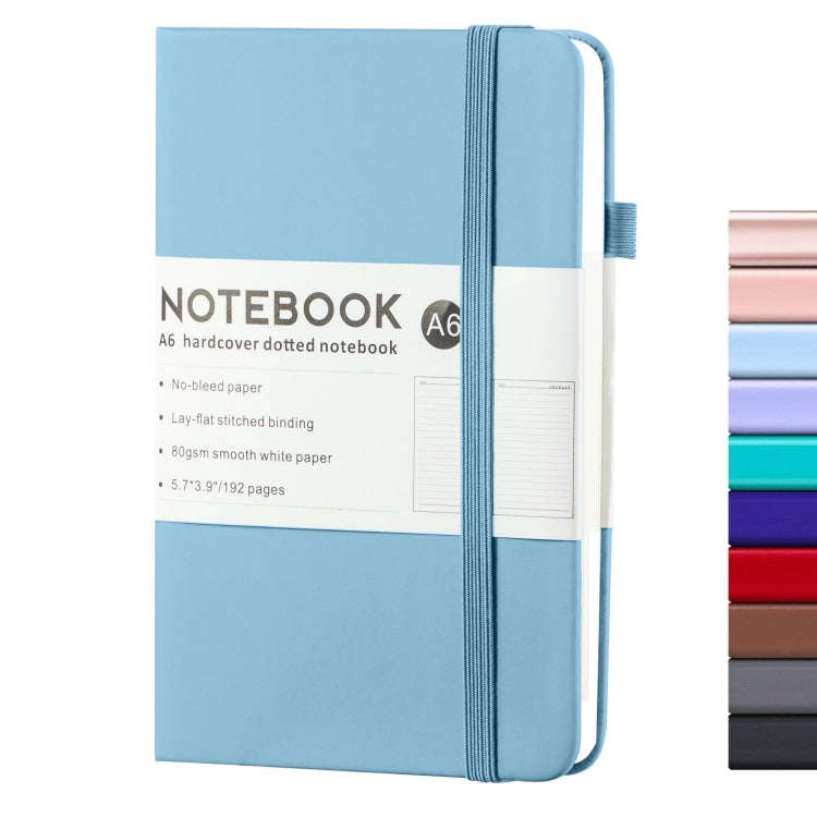 A6 PU Leather Notebook Business Notepad 96 Sheets Inner Pages(Light Blue)